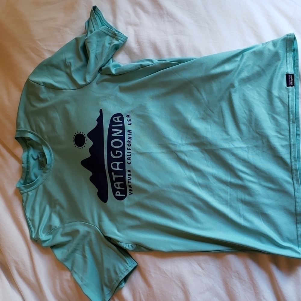 Patagonia Men's Ventura California USA Aqua Tee  - Size XS